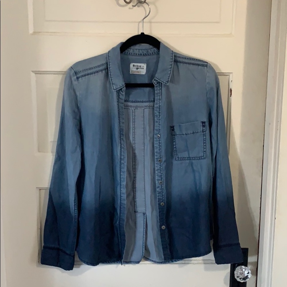 Anthropologie Holding Horses Chambray Shirt